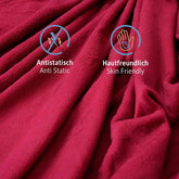 Komfortec pătură confortabilă 150X200 Cm, pătură pufoasă din fleece certificată Oeko-Tex, pătură caldă sherpa pentru canapea, pătură groasă pentru canapea, burgundy Paturi si Cuverturi Besuche den Komfortec-Store